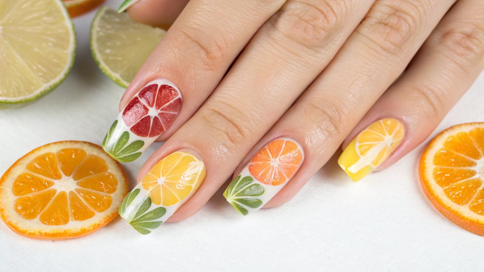 Fruit Peel Manicure For Summer Nails